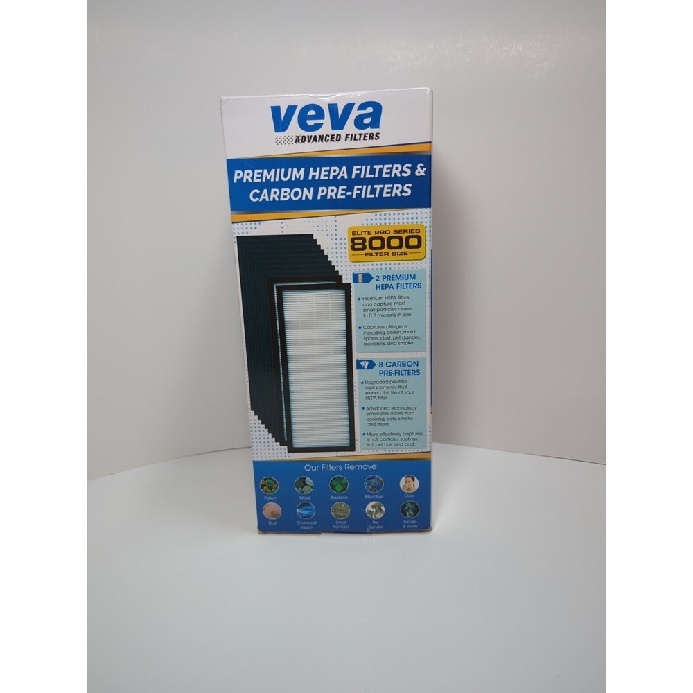 VEVA 8000 Elite Pro Series 1-Pack Purifier Replacement HEPA‎ Filter + 7 Carbon